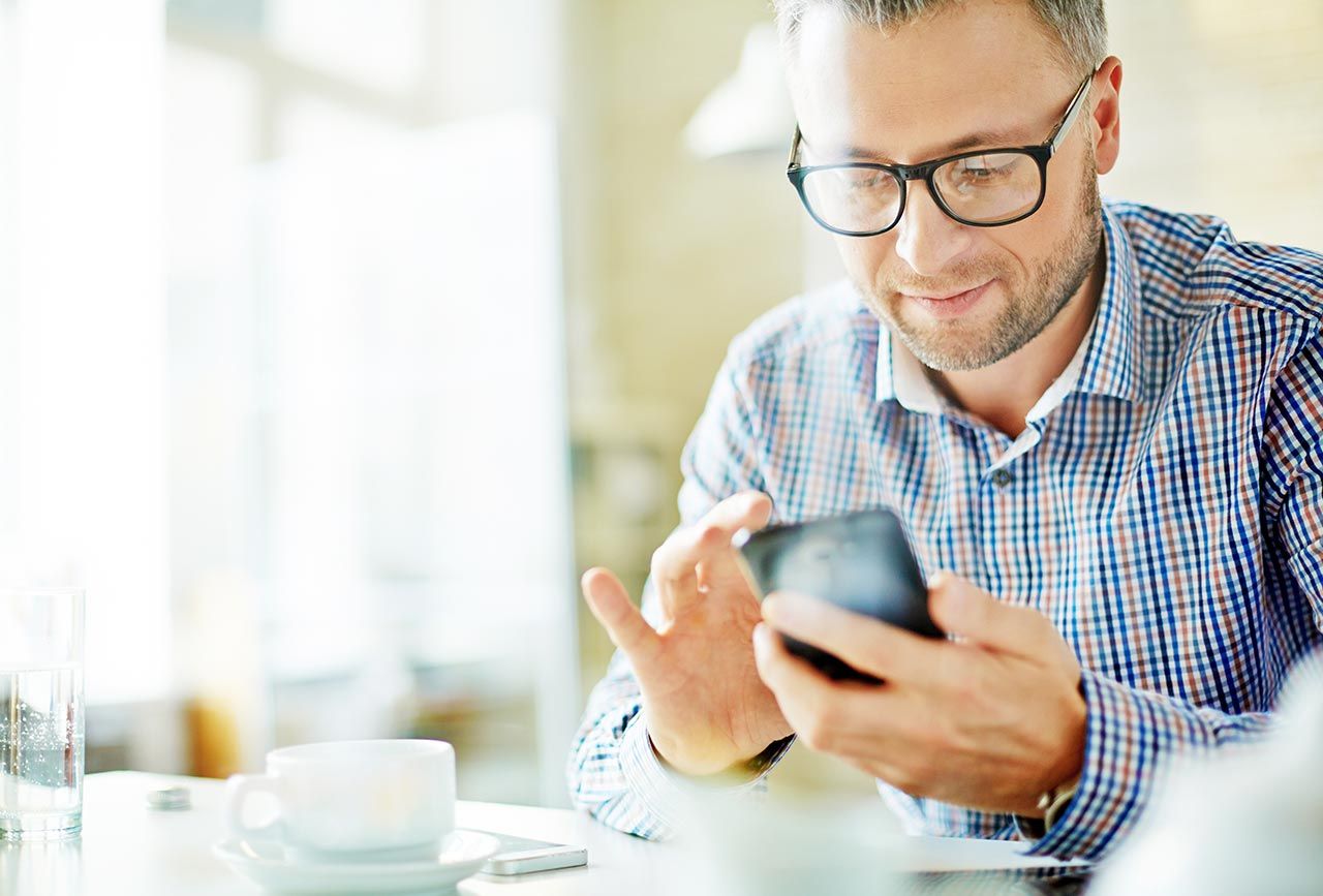 Architect using mobile phone